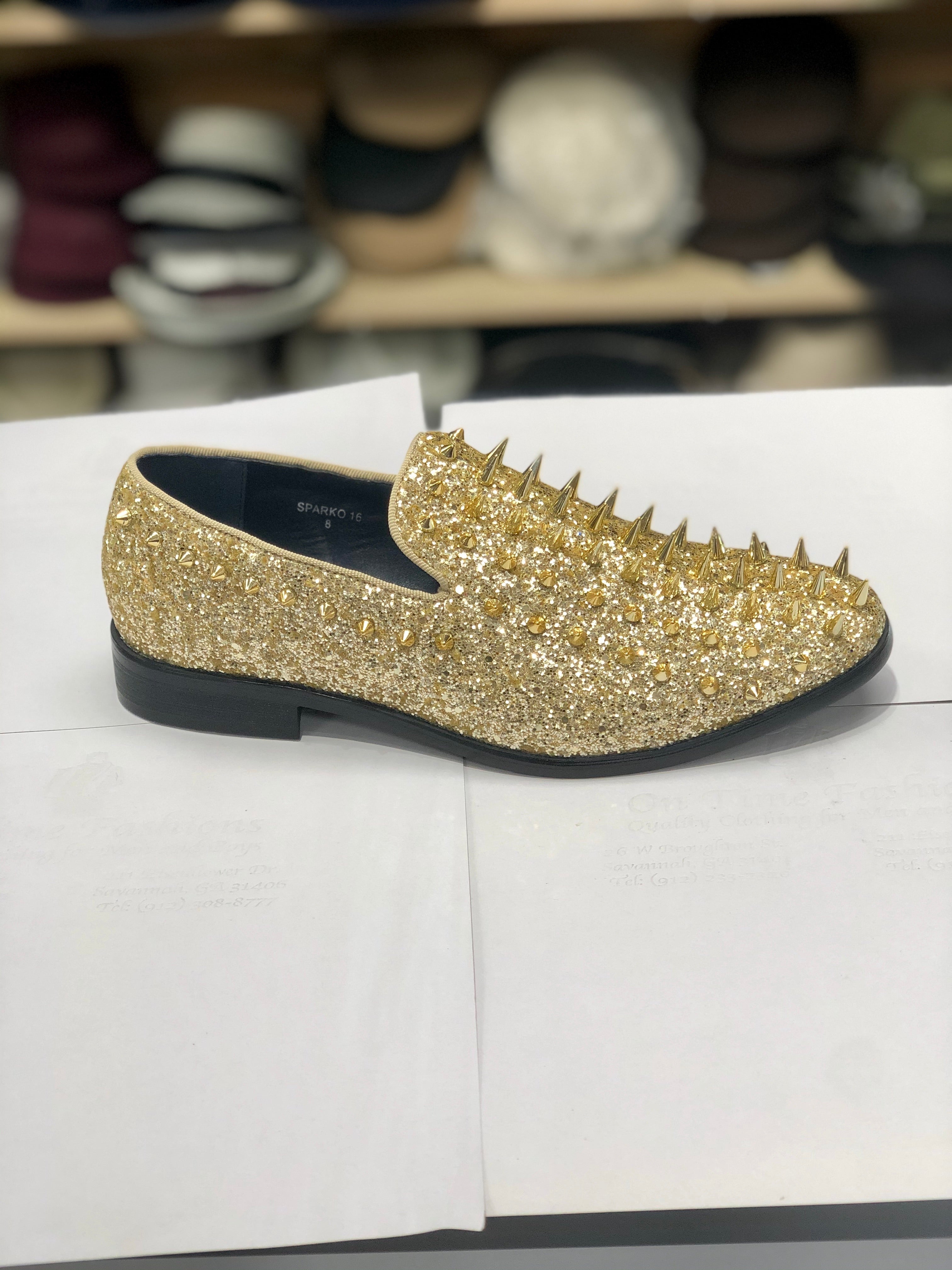 Sparko 16 Gold Spike Loafers – On Time 