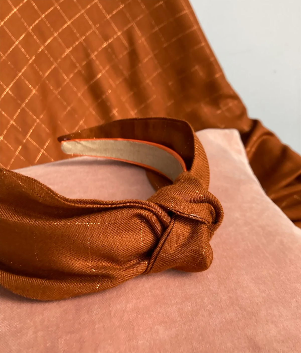 Claire Bands - Luxury Knot Band- Caramel & copper check