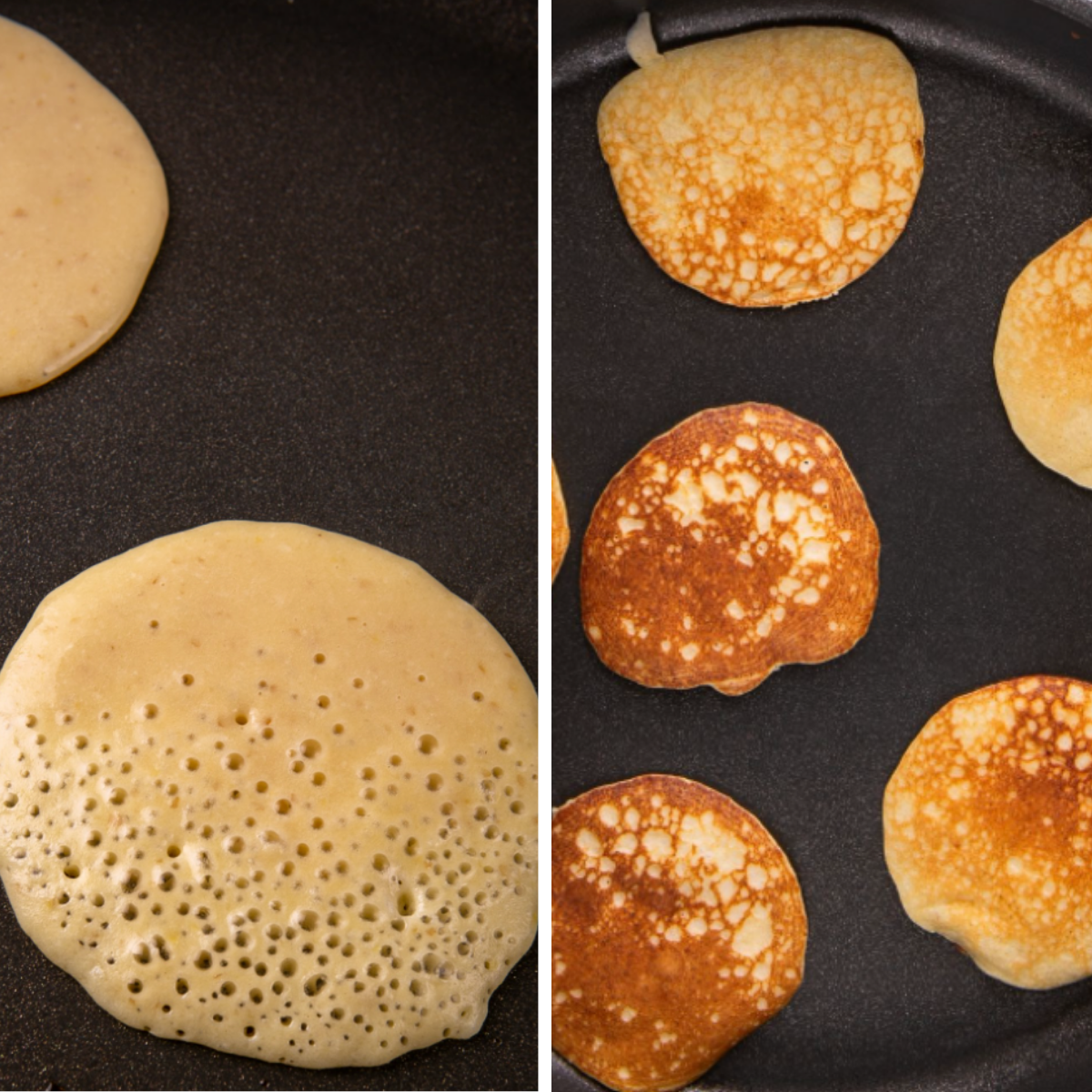 How to fry pancakes from No Guilt Bakes' Pancake Mix
