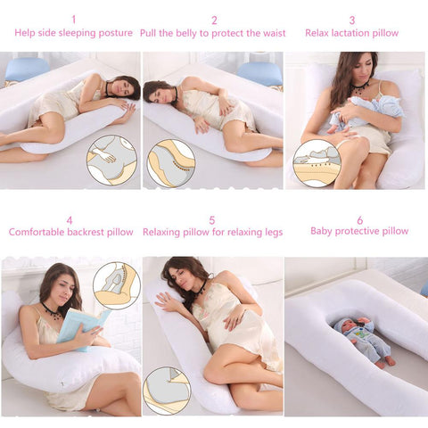 Full Body U-Shape Pregnancy Pillow | Long Side Sleeping Support