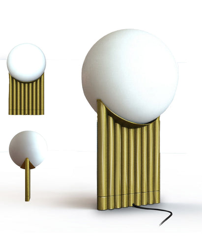Avelin LED Table Lamp Brass and Opal Glass Swinburne Commercial Designer