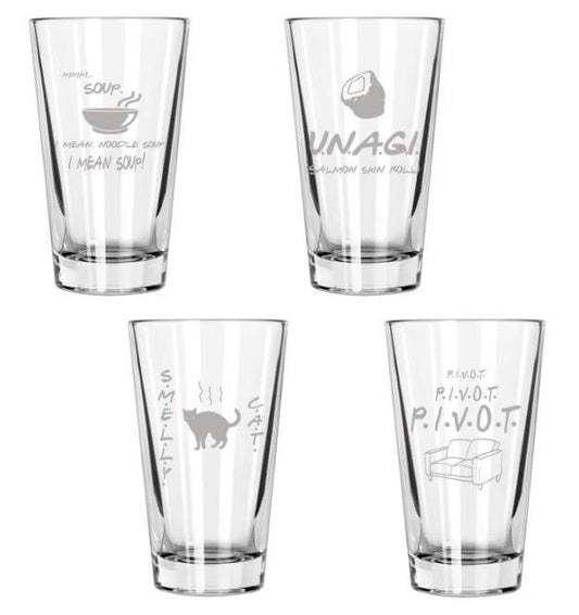 Barney Stinson Glassware Set of 4 Engraved 16oz. Drinking Glasses: The –  BrindleSouthern