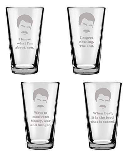 Barney Stinson Glassware Set of 4 Engraved 16oz. Drinking Glasses: The –  BrindleSouthern