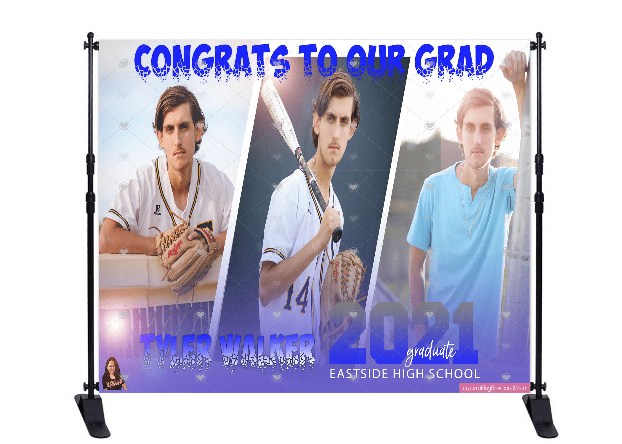 Graduation Stylin' Photo Collage Backdrop Personalized 