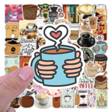 Load image into Gallery viewer, Coffee Themed Stickers 50 Pcs Cute Sticker bullet journal scrapbooking hobonichi die cut vinyl stickers