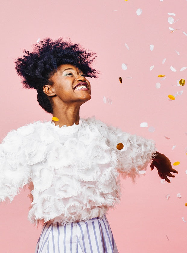 Girl with confetti image