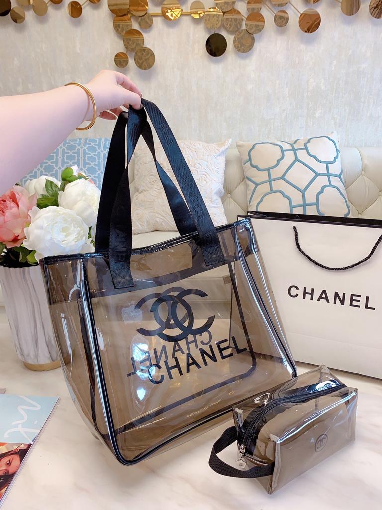 chanel clear bucket bag