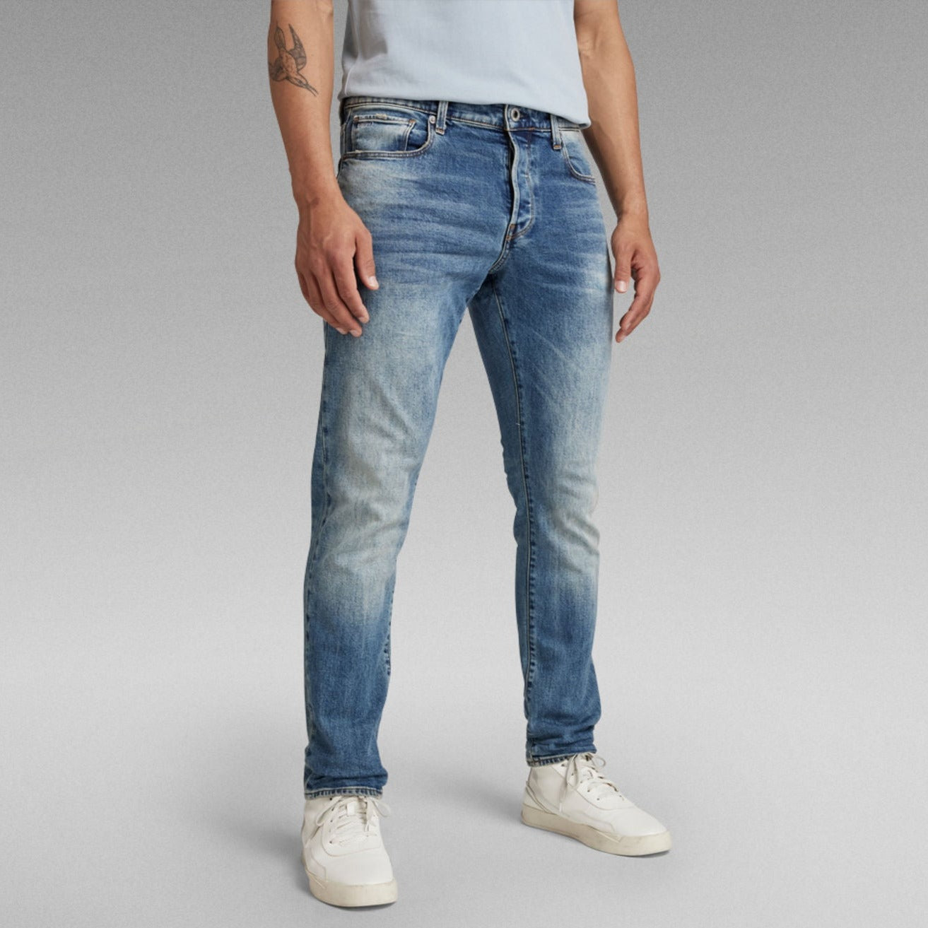 G-Star Raw - 3301 Straight Tapered Jeans - Worn In Azure