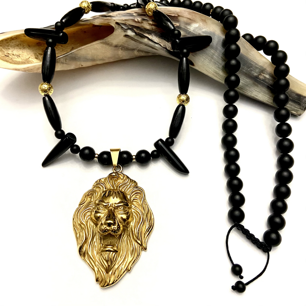 lion tooth gold necklace