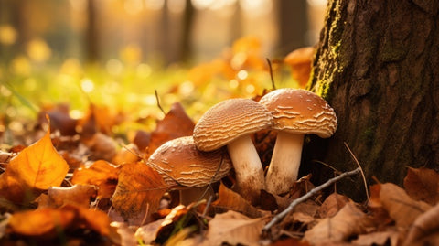 mushrooms in forest