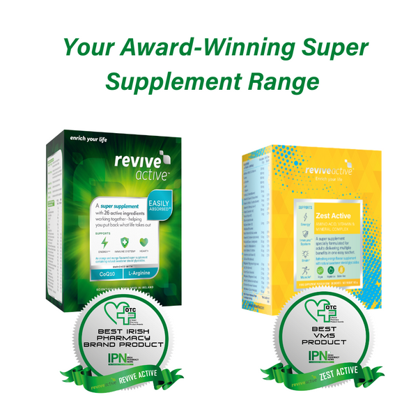 Revive Active Best Irish Pharmacy Brand Product and Zest Active Best VMS Product