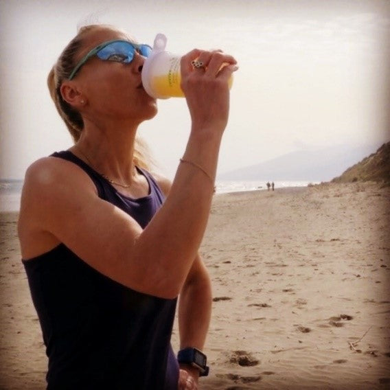 Kerry O’Flaherty drinking from Revive Active shaker