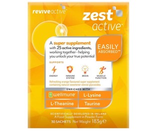 View of the front of our Zest Active product box