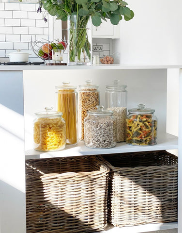 rattan kitchen storage basket 