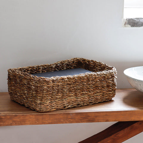 seagrass shallow storage basket 