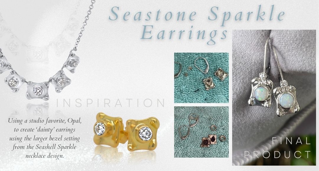 Commission Round-Up - seastone sparkle earrings