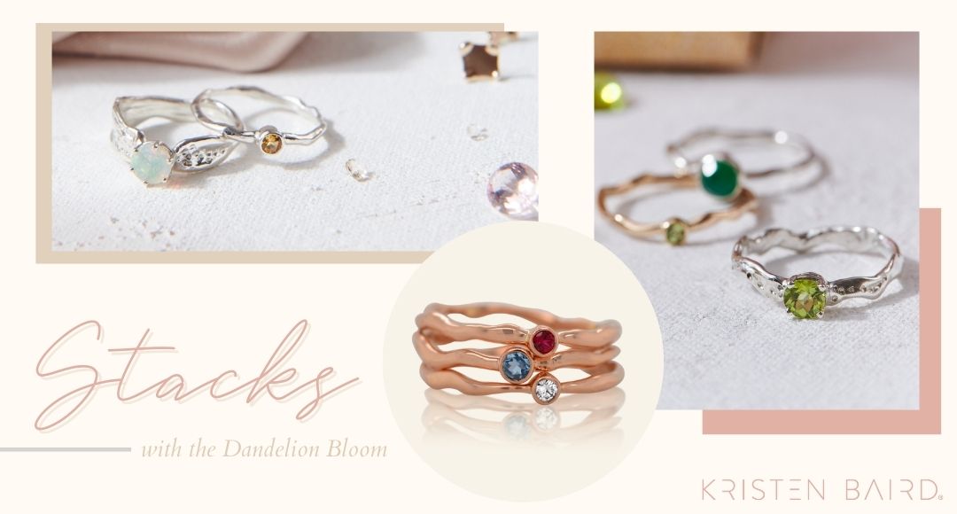 Dandelion Bloom Ring Stacking Options by Kristen Baird