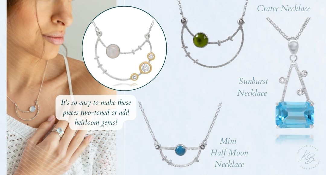 Kristen Baird Blog - Using Heirloom Gemstones - Celestial Necklaces