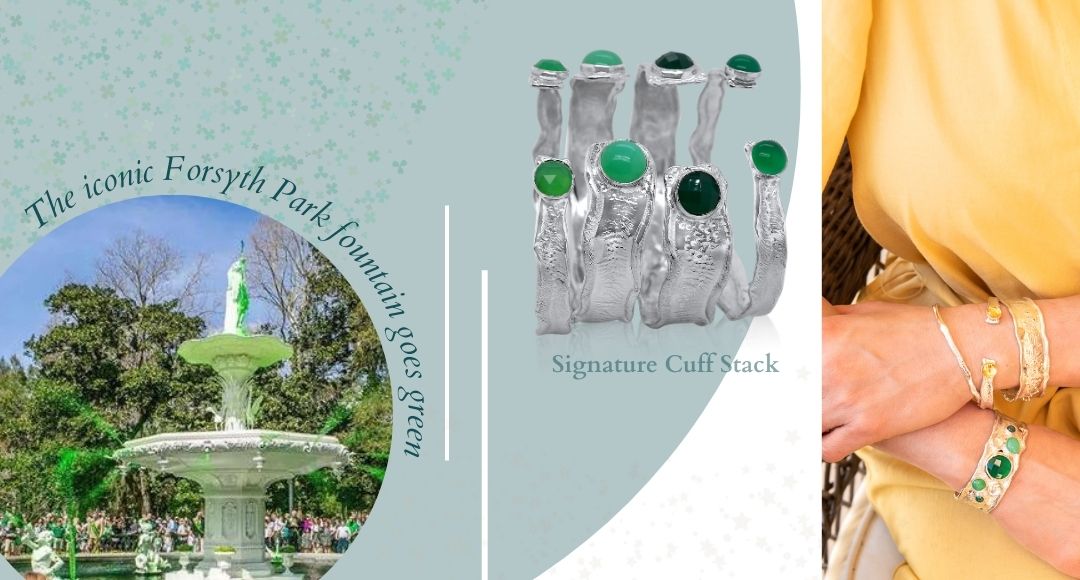 St. Patrick's Day in Savannah - Greening of the Fountains and Splash Gem Cuff -Kristen Baird Blog