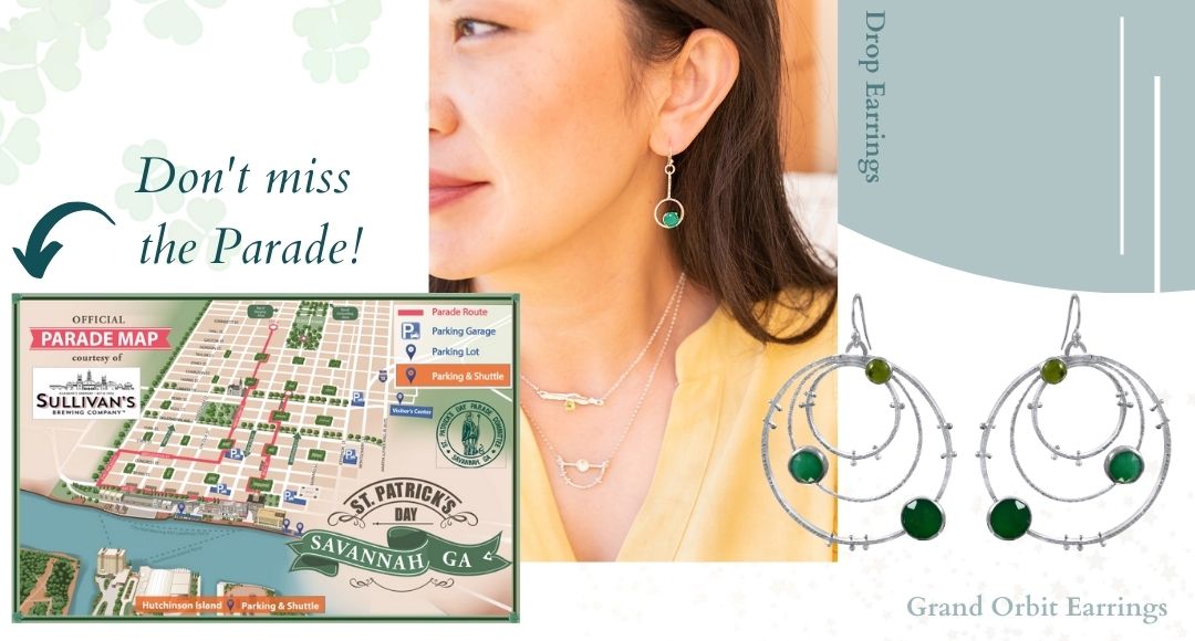 St. Patrick's Day in Savannah - Parade and Grand Orbit Earrings - Kristen Baird Blog