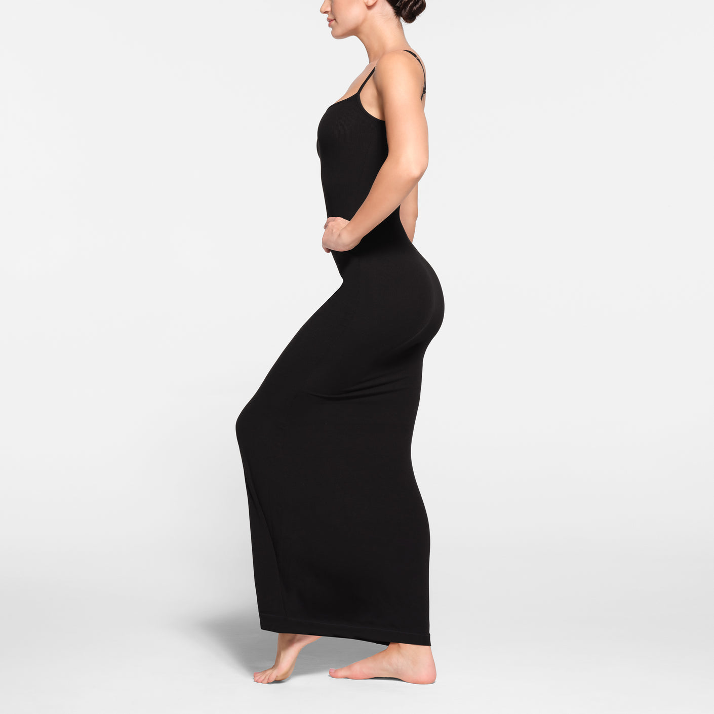 SKIMS SOFT LOUNGE LONG SLIP DRESS IN ARCTIC