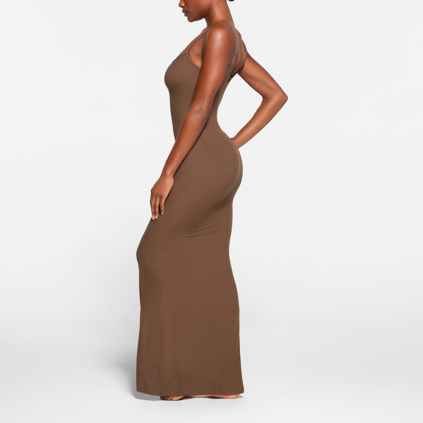 Womens Skims brown Soft Lounge Long Slip Dress