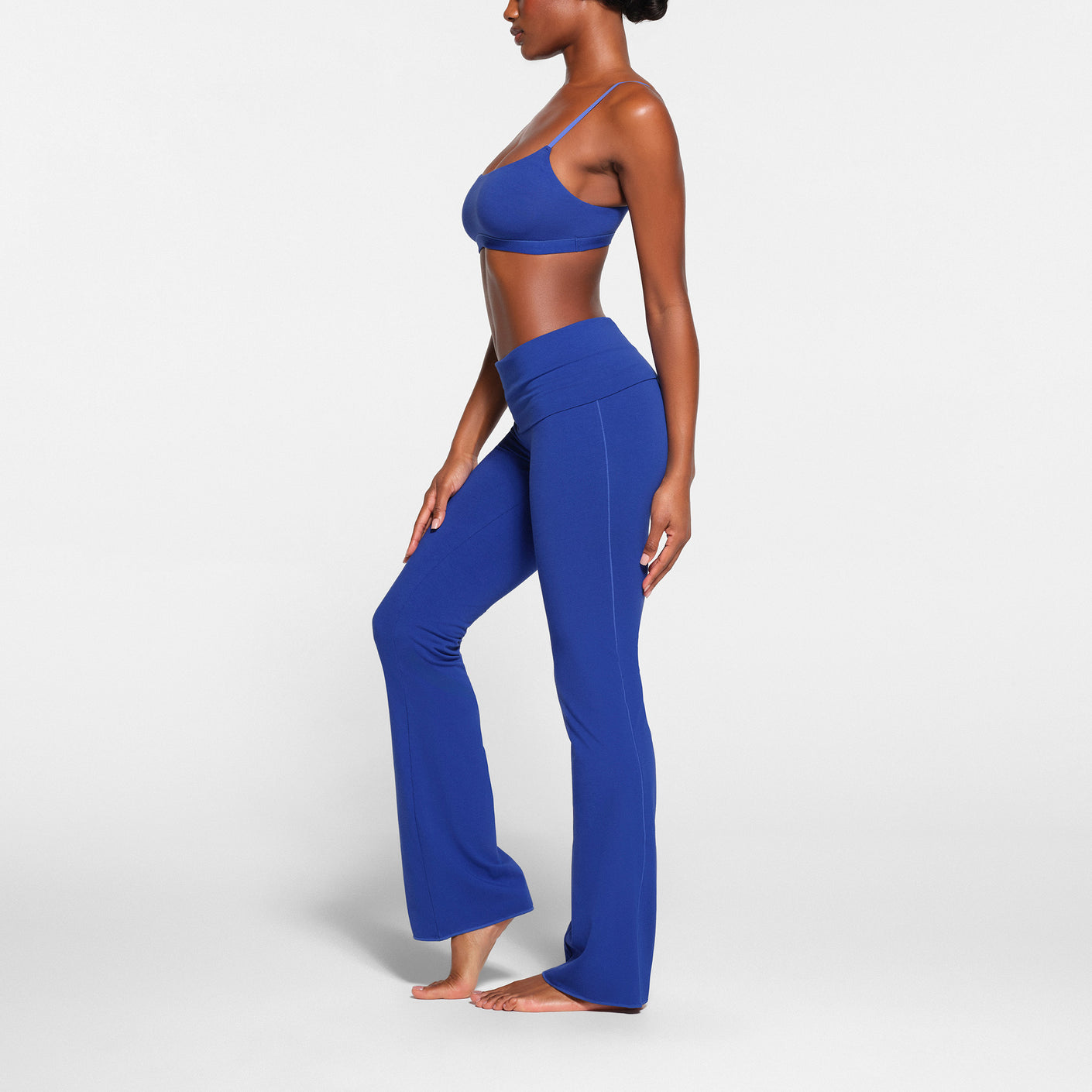 COTTON JERSEY FOLDOVER PANT | COBALT