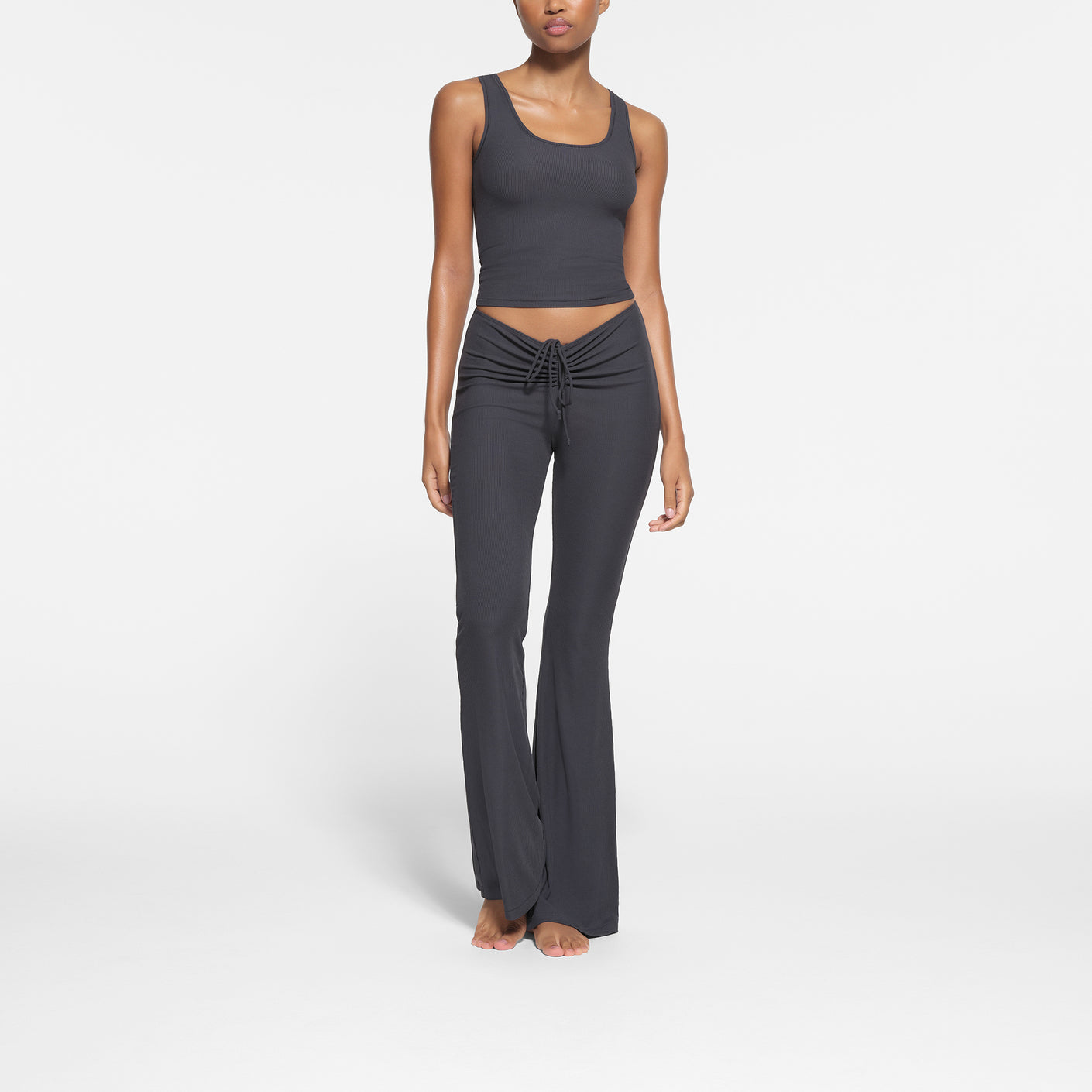 SOFT LOUNGE RUCHED PANT | GRAPHITE