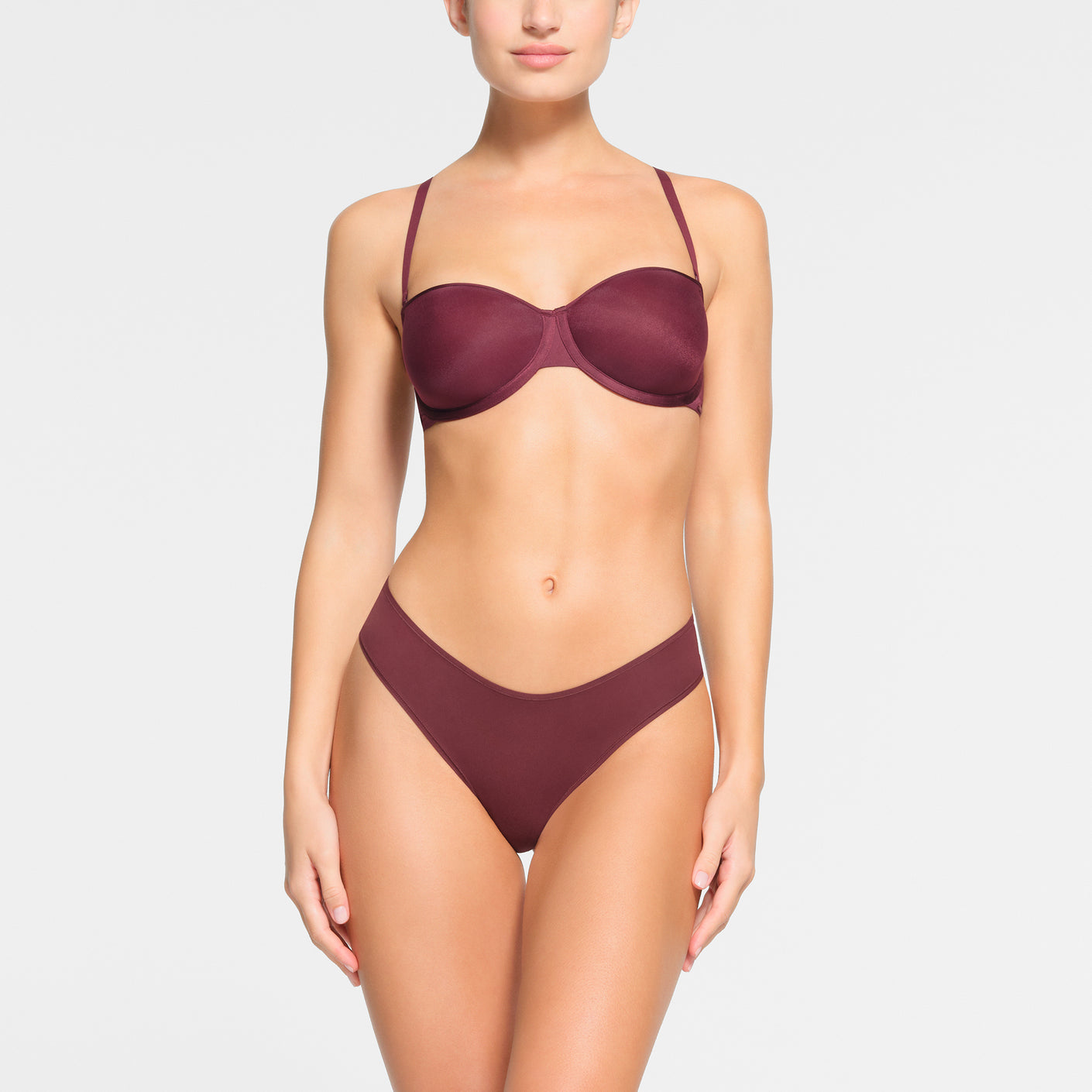 Burgundy wireless bra