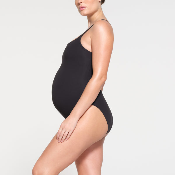 KIM S Women's Seamless Maternity Shapewear for Dresses, Mid-Thighs  Pregnancy Underwear, D. 2 Pack(black+black), Large
