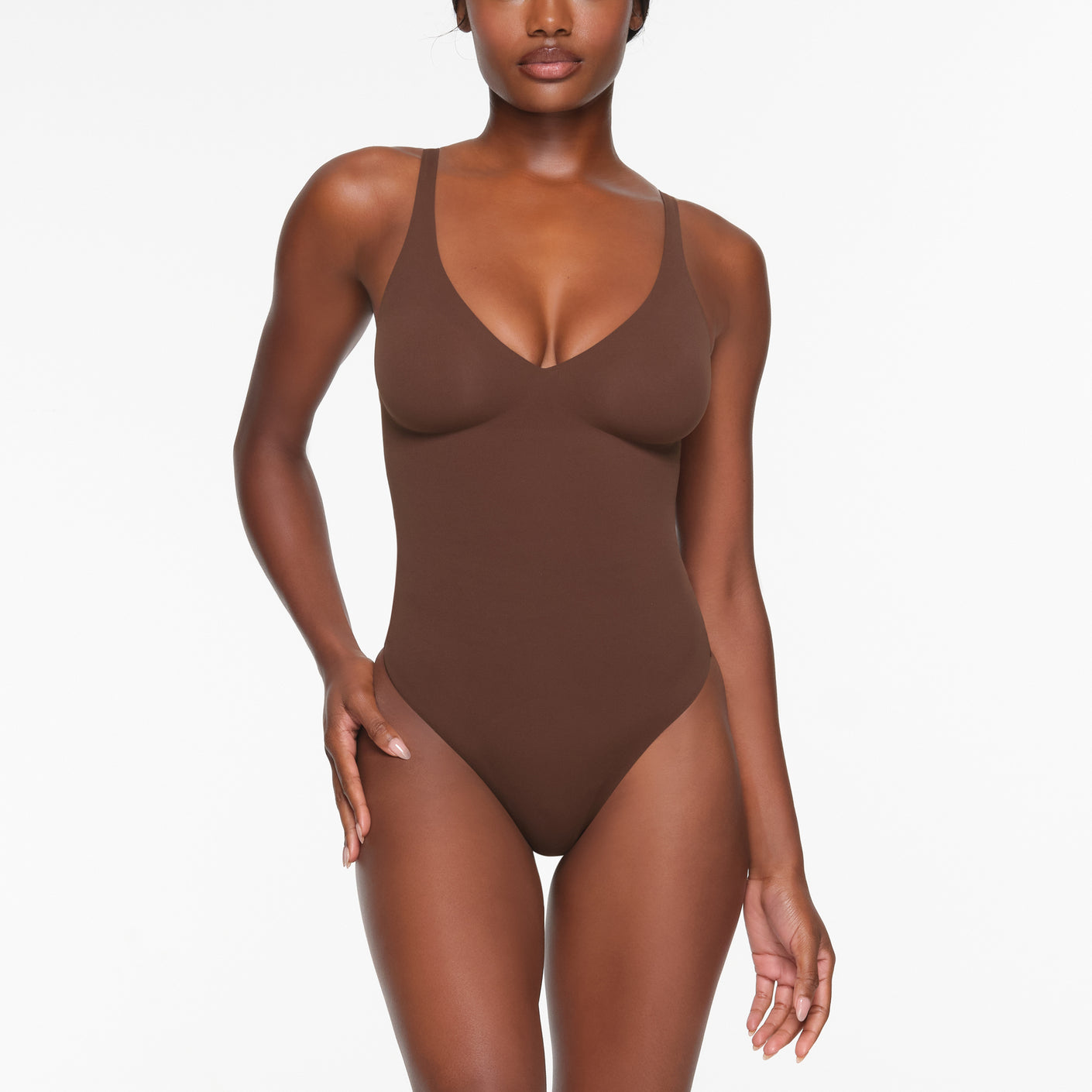 NAKED PLUNGE THONG BODYSUIT