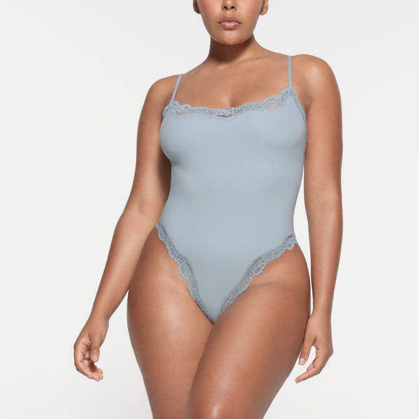 Fits Everybody stretch-satin jersey thong bodysuit - Umber