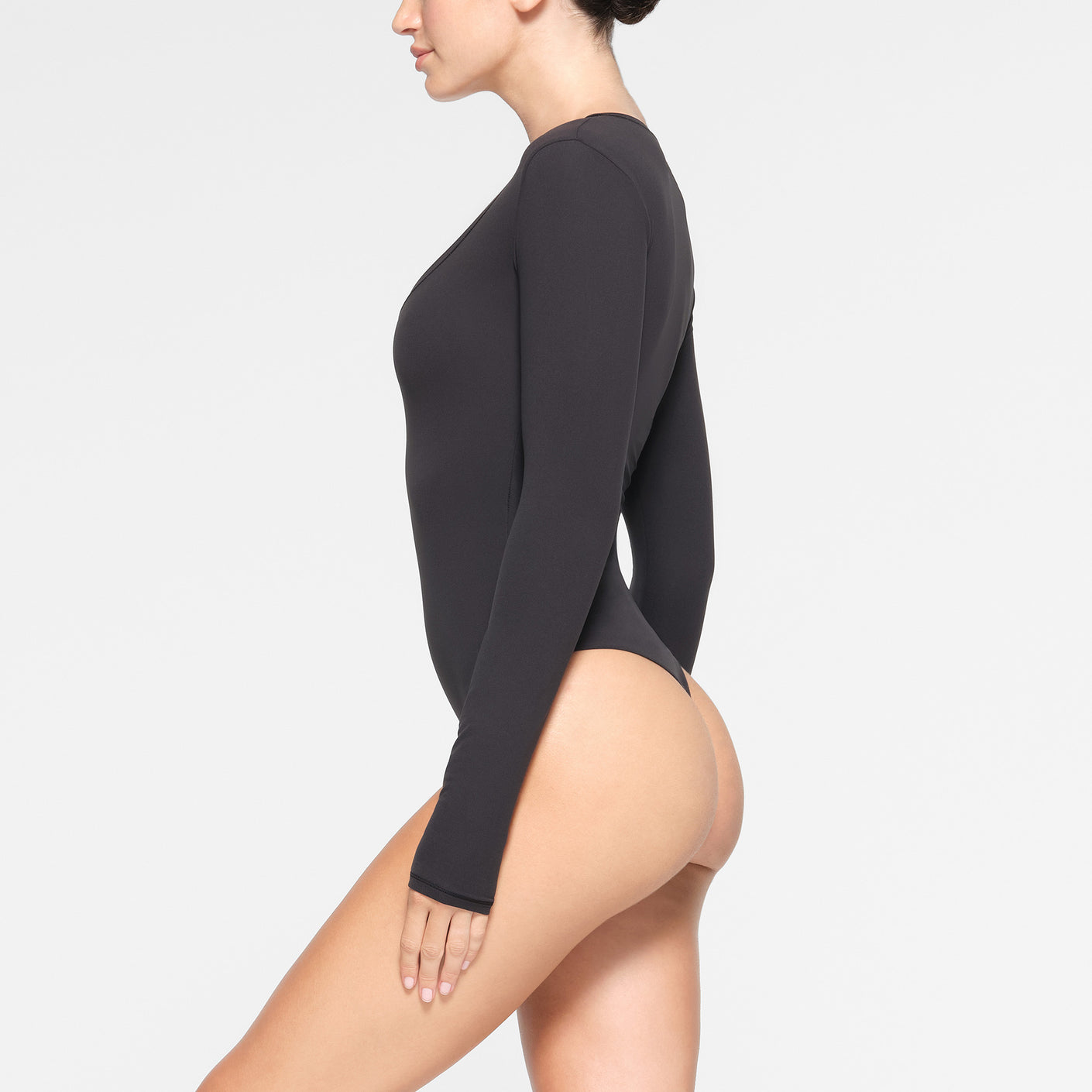 American Apparel Cotton Spandex Long Sleeve Double U-Neck Bodysuit