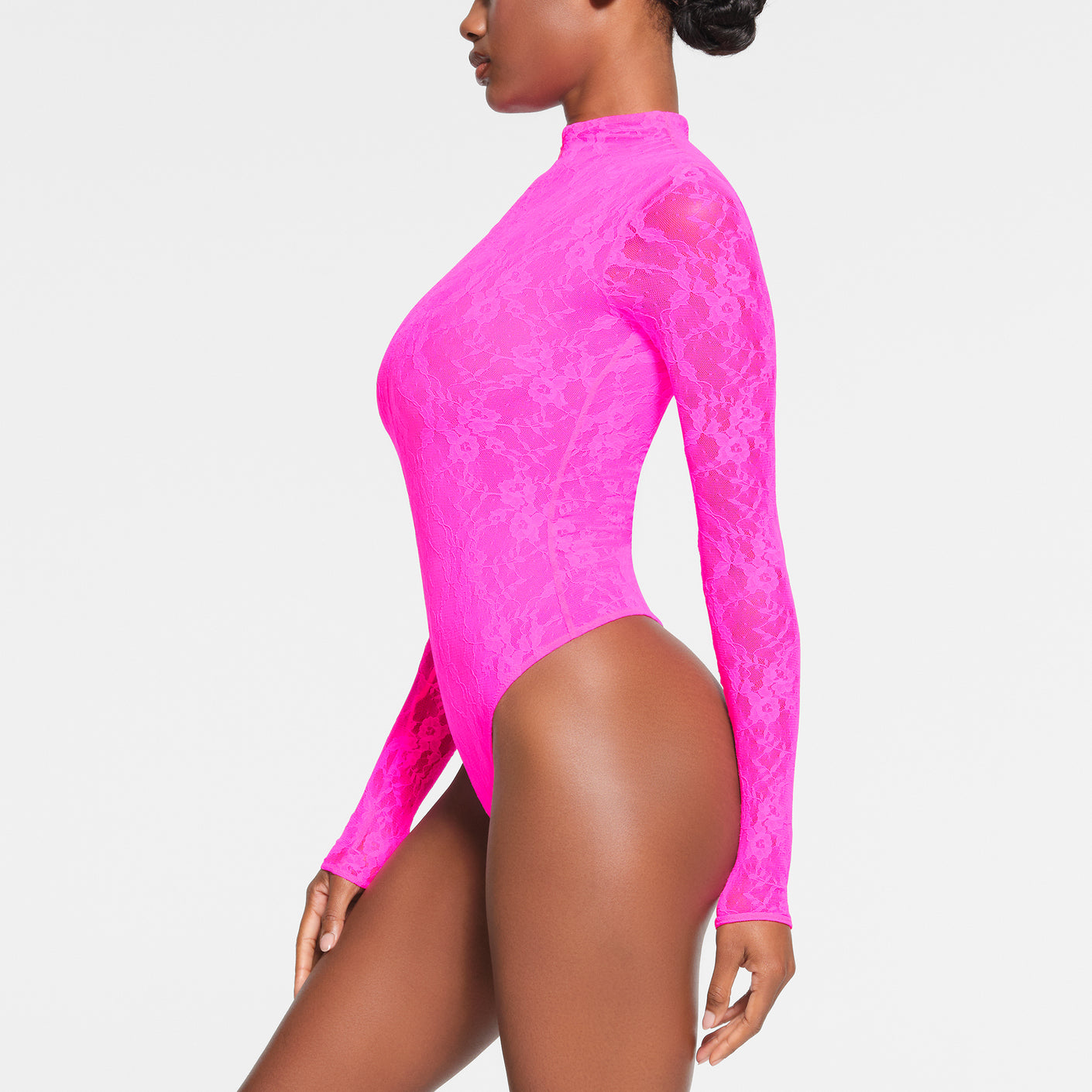 THE KAHLI Thong bodysuit in BLACK AND PINK (limited collection