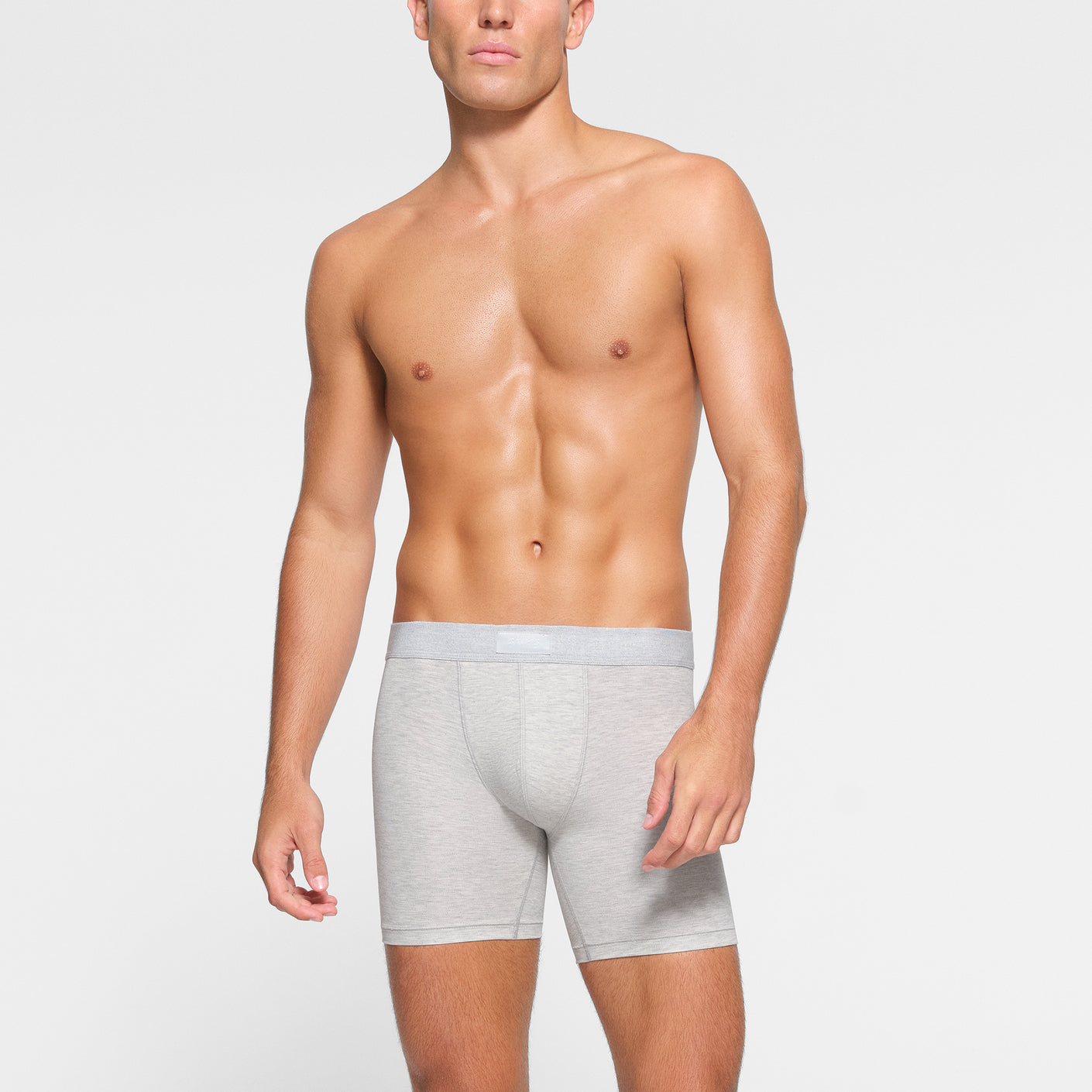 SKIMS COTTON MENS 5 BOXER BRIEF 3-PACK | LIGHT HEATHER GREY