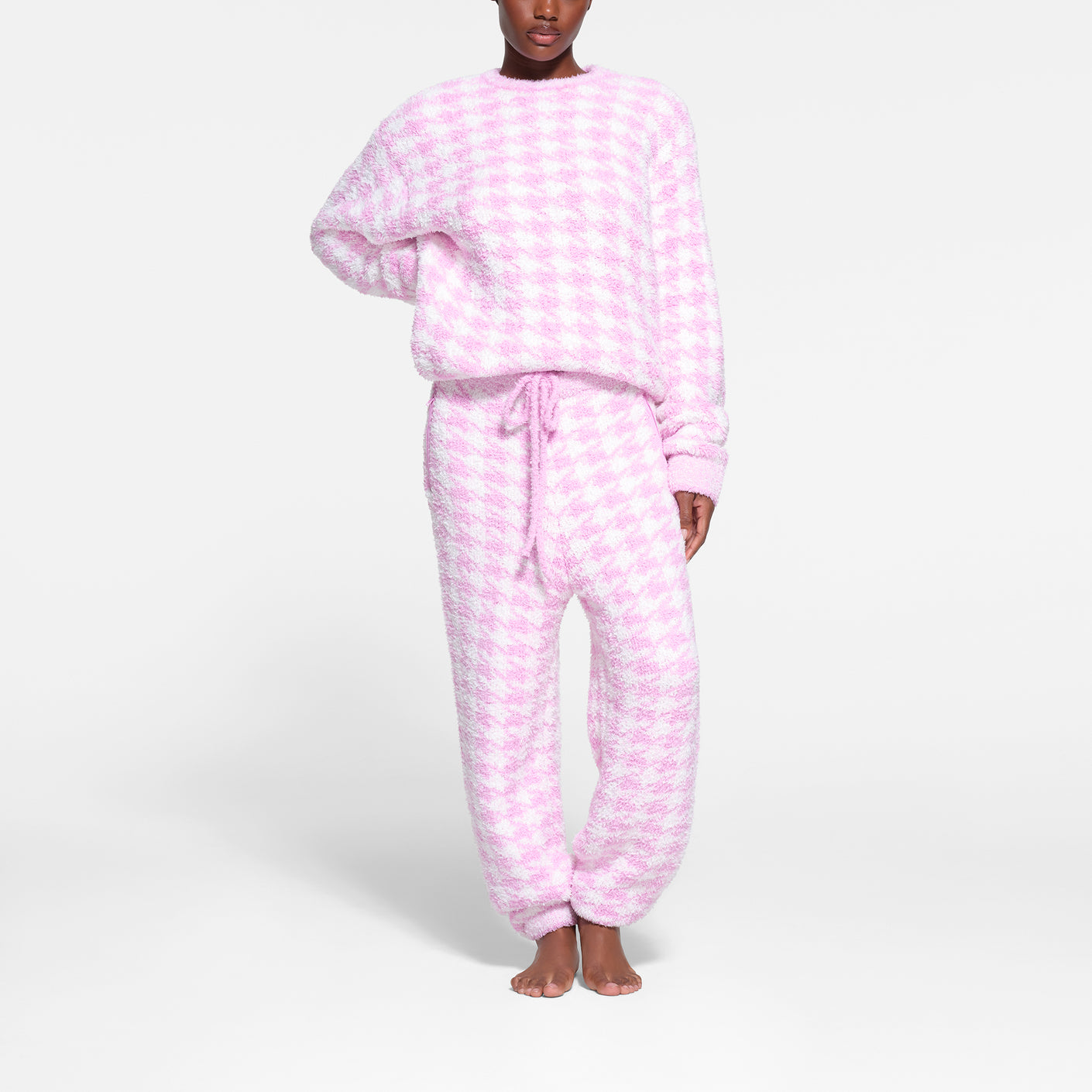 Skims Cozy Knit Bouclé Track Pants in Pink