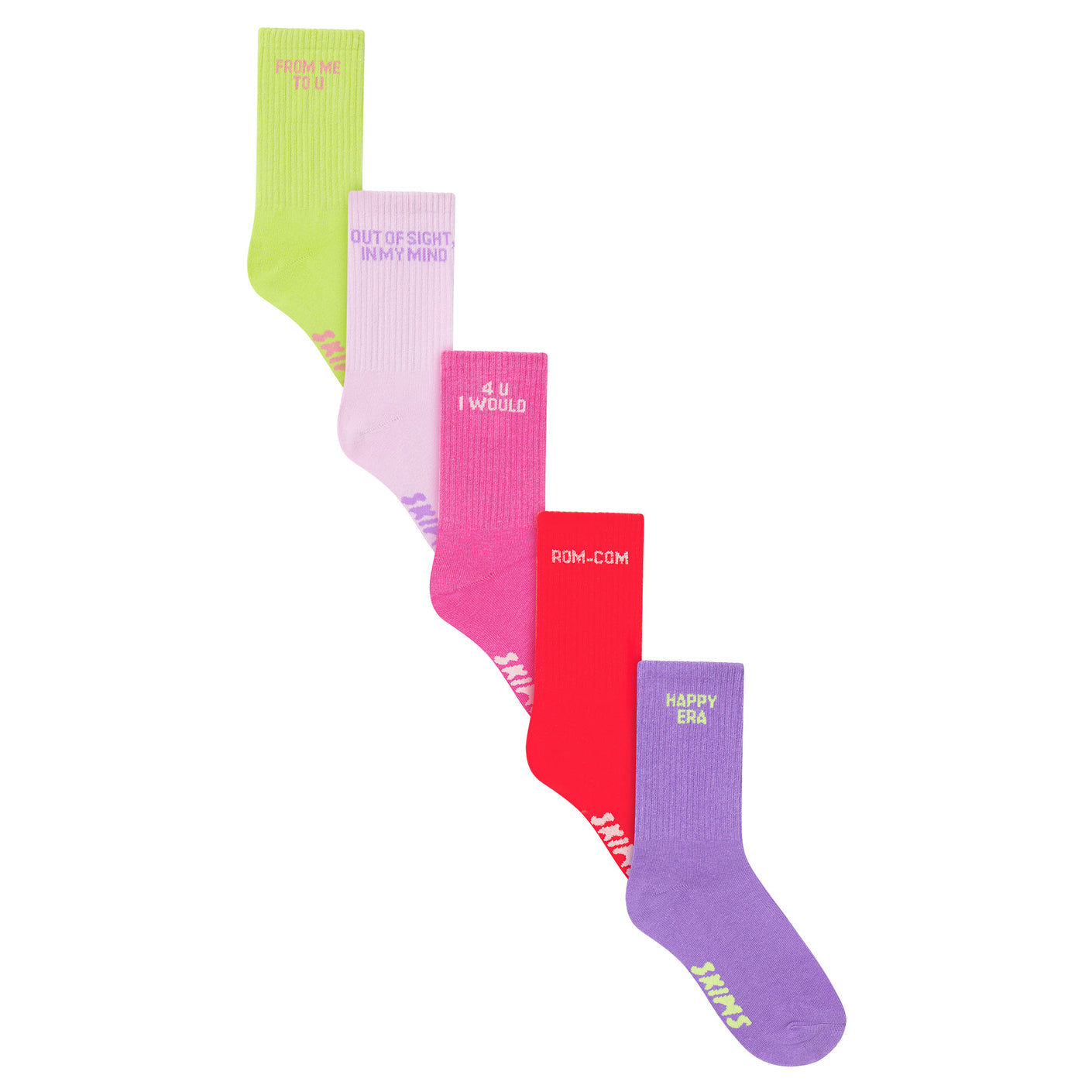 SPORT CREW SOCK PACK | V-DAY MULTI LAYS FLAT ON A WHITE BACKGROUND