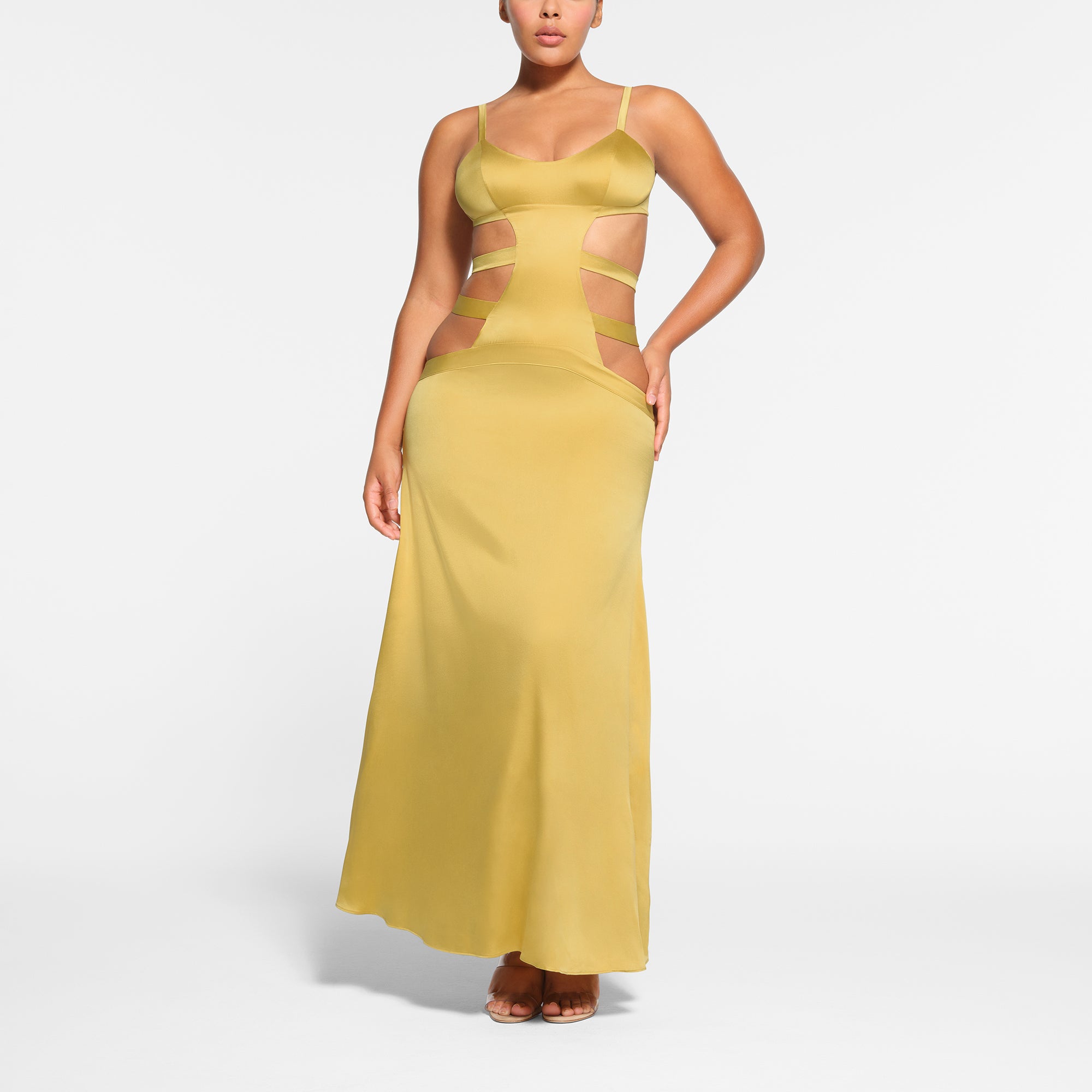 SKIMS Strappy Long Slip Dress | Yellow