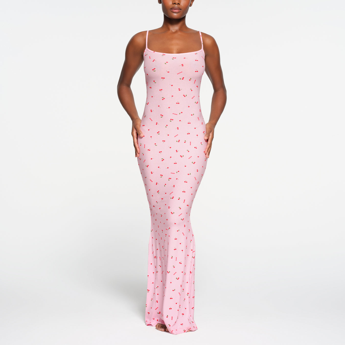 SOFT LOUNGE LONG SLIP DRESS | CHERRY BLOSSOM PRINT