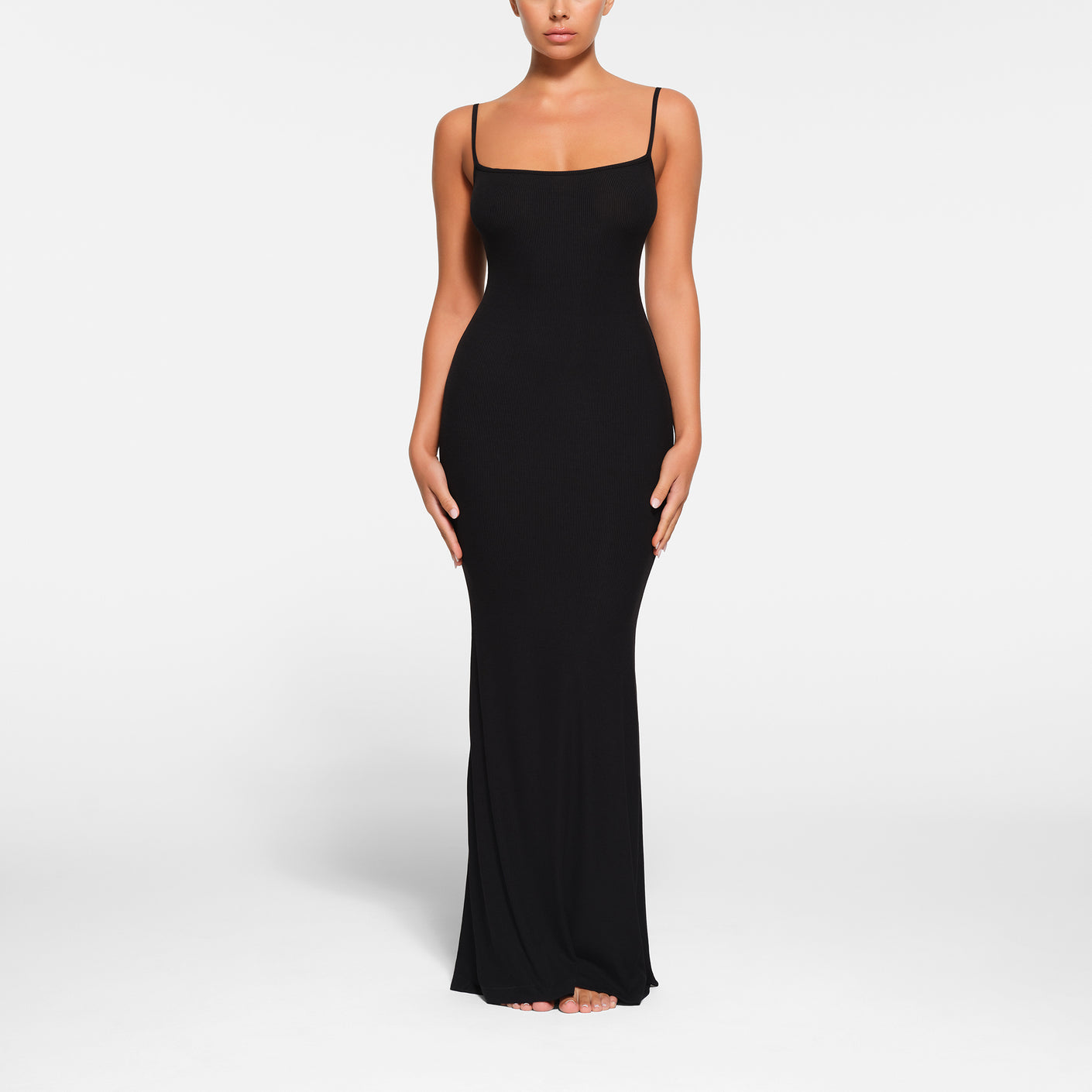 SOFT LOUNGE PETITE LONG SLIP DRESS | ONYX