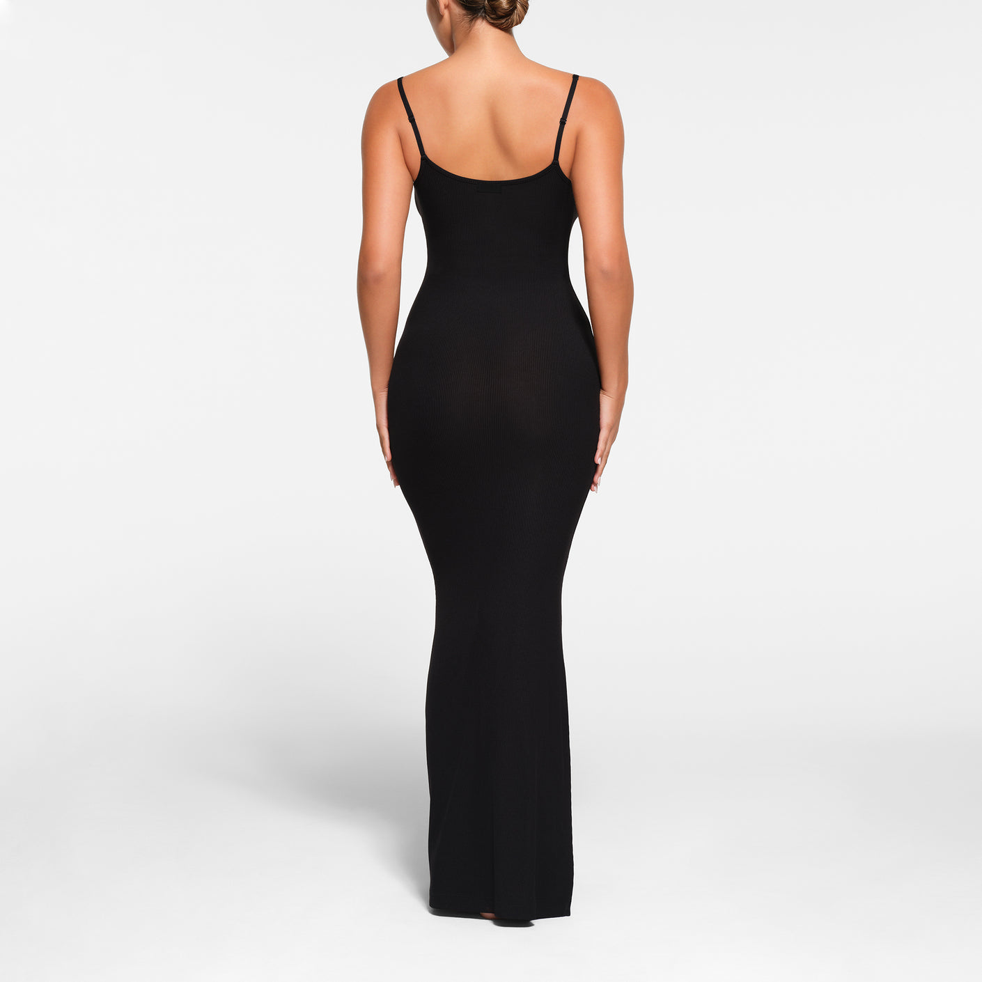 Skims Soft Lounge Long Slip Maxi Dress in Black