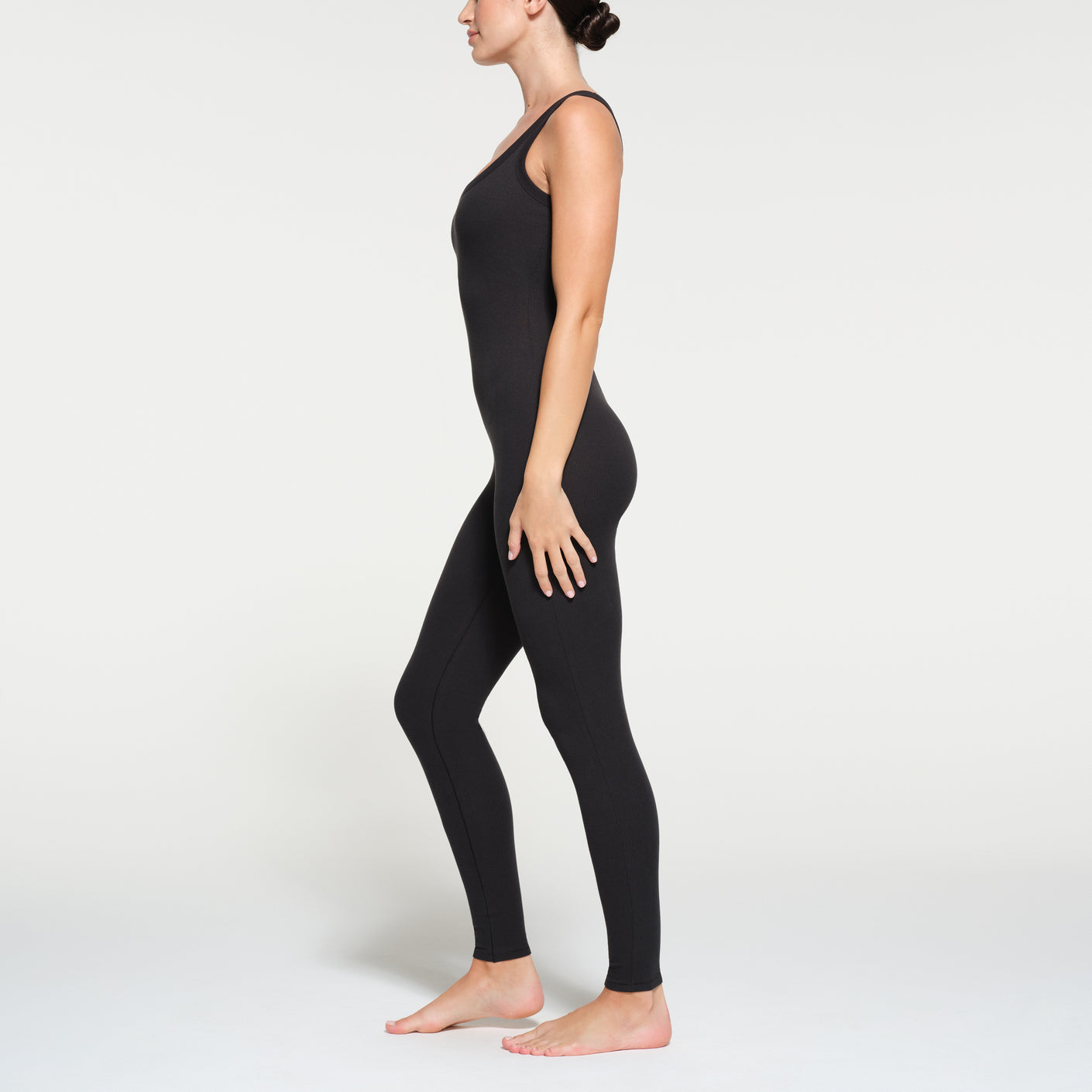 COTTON RIB TANK CATSUIT | SOOT