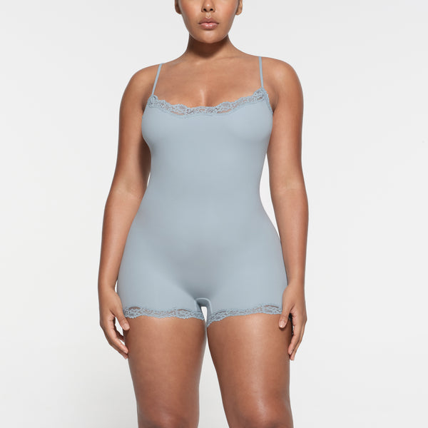 SKIMS Fits Everybody stretch-satin jersey thong bodysuit - Umber