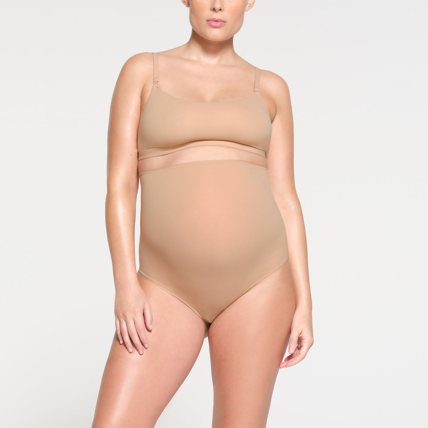 FITS EVERYBODY MATERNITY HIGH-WAISTED BRIEF | CLAY