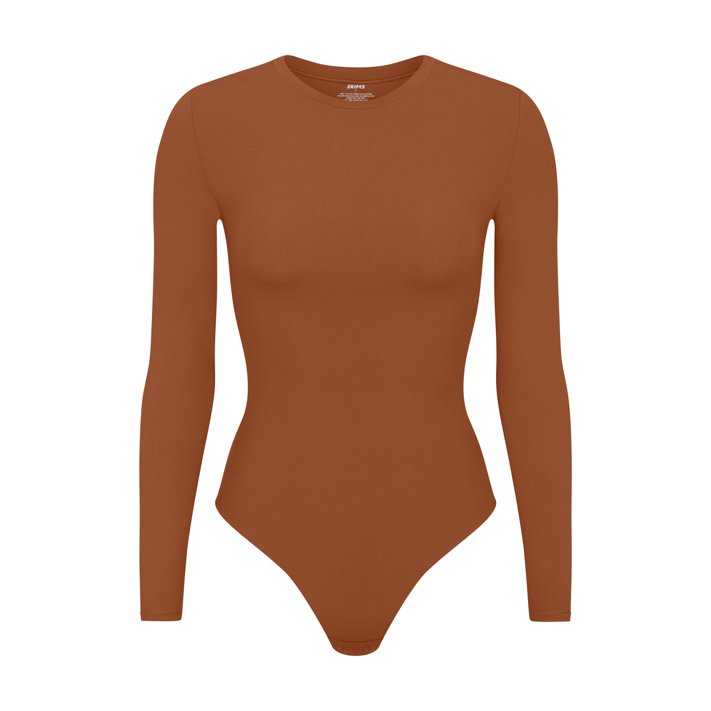 FITS EVERYBODY LONG SLEEVE CREW NECK BODYSUIT | BRONZE