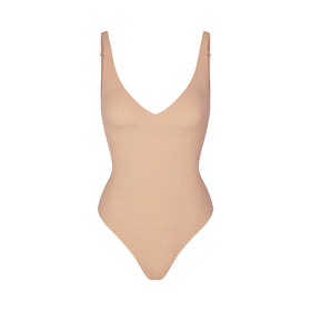 Forever 21 Women's One-Shoulder Cami Bodysuit in Nude Large