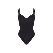 BLACK Seamless Sculpt Brief Bodysuit With Snaps