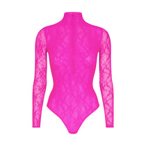 Adelle Pink Lace Bodysuit, XS-XL