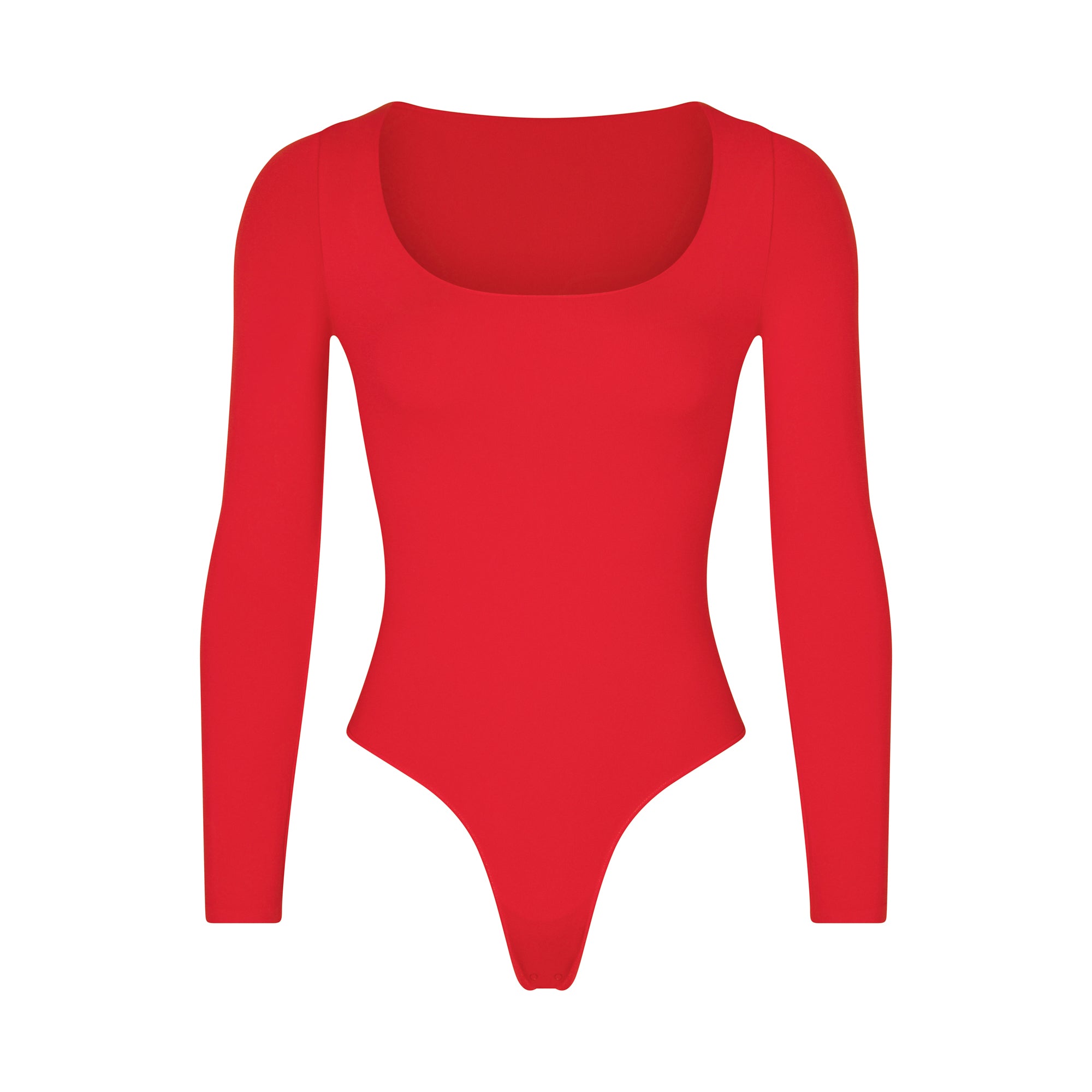 ESSENTIAL LONG SLEEVE SCOOP NECK BODYSUIT | RED