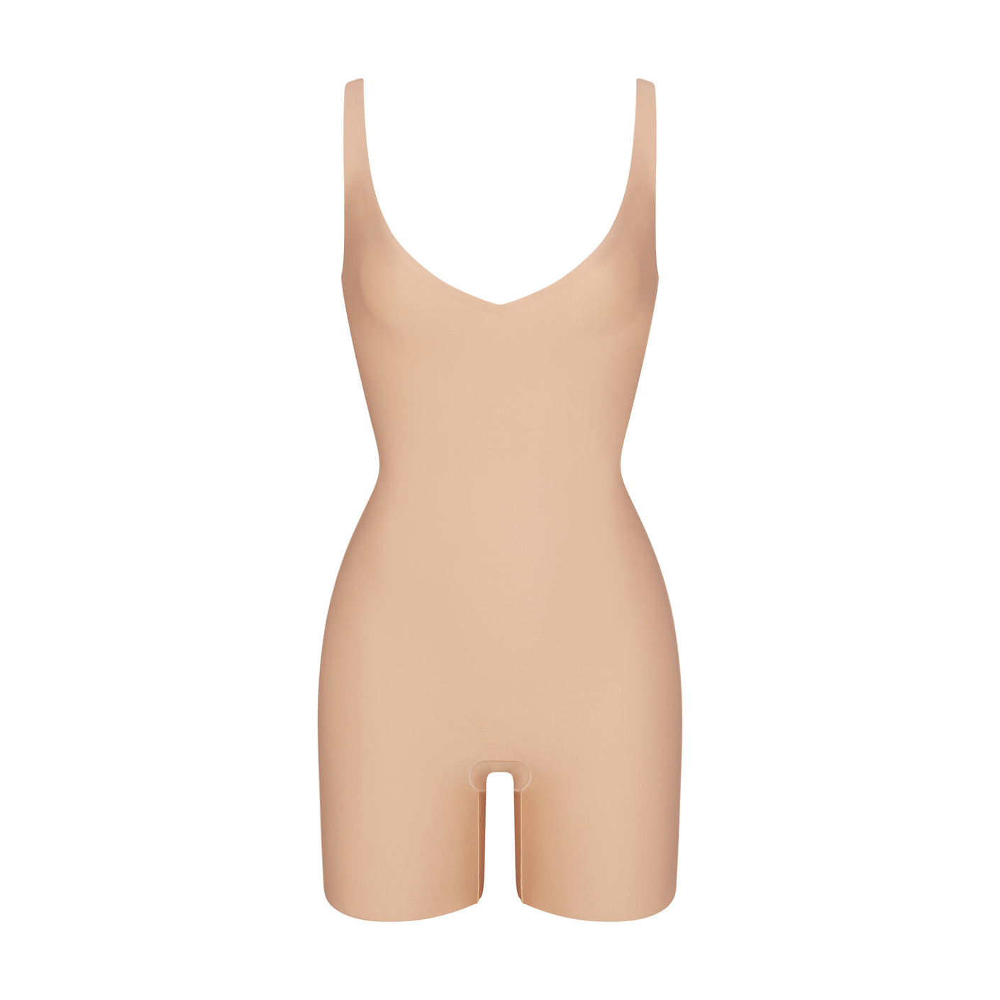 SKIMS BODY UNLINED PLUNGE MID THIGH BODYSUIT | CLAY